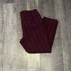 a new day Maroon Plaid Trousers